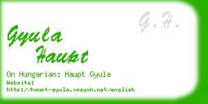 gyula haupt business card